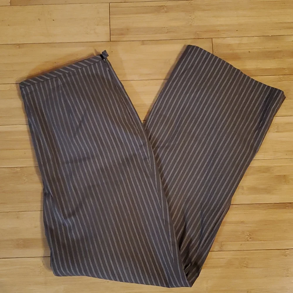 Talbots Pant Suit Tweed Pinstriped Blazer Flat front pants Size 12 Womans - Picture 5 of 8